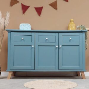 Vintage unieke commode kinderkast dressoir blauw