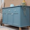 Vintage unieke commode kinderkast dressoir blauw