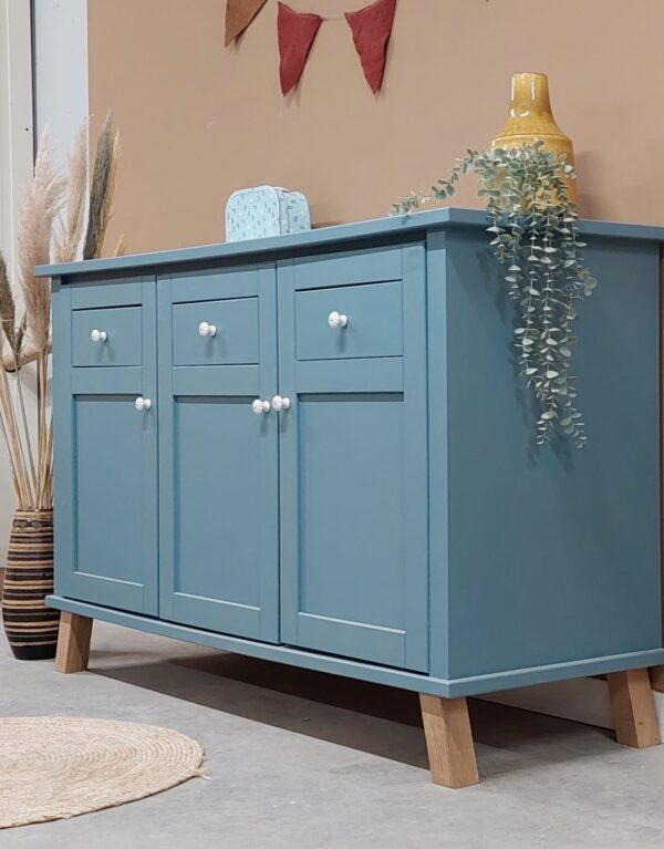 Vintage unieke commode kinderkast dressoir blauw
