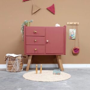 Vintage commode meidencommode jongenscommode retro roodbruin