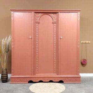 vintage sierlijke demontabele kledingkast meidenkamer kast kinderkamer