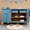 Vintage grote commode blauw speelgoedkast dressoir