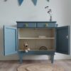 Vintage kleine commode speelgoedkast blauwe