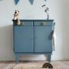Vintage kleine commode speelgoedkast blauwe