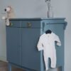 Vintage kleine commode speelgoedkast blauwe