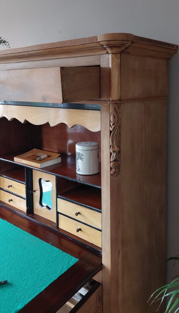 Prachtige antieke mahonie biedermeier secretaire, bureau.