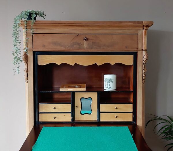 Prachtige antieke mahonie biedermeier secretaire, bureau.