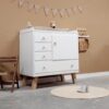 Babykamer kinderkamer vintage commode hout wit duurzaam uniek speelgoedkast