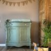 Vintage biedemeier commode/dressoir moonstone zachtgroen