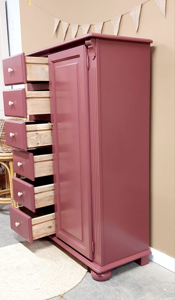 WhatsApp Image 2025-04-03 at 20.52.16 (3) Vintage klassieke ladekast meidenkast kinderkamerkast Merlot Mania