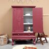 Brocante vintage meidenkast / speelgoedkast Merlot Mania