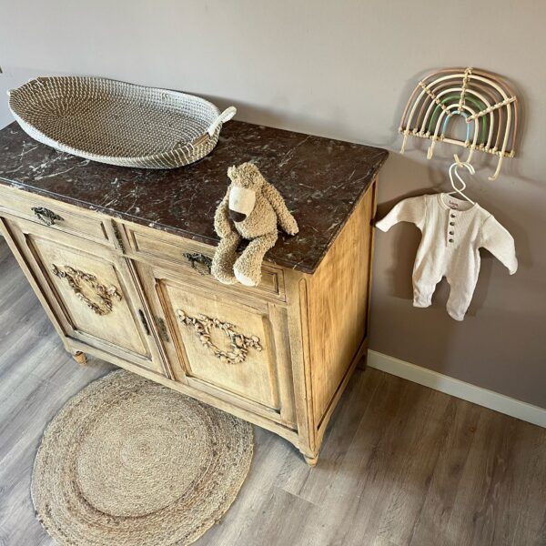 *Gereserveerd* Frans vintage houten commode met marmeren blad