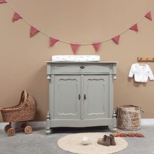 *Gereserveerd* Vintage biedemeier commode/dressoir zachtgroen