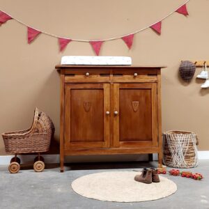 Vintage commode uniek hout marmerenblad babykamer kinderkamer meidenkamer jongenskamer