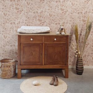 Commode marmer babykamer vintage kinderkamer dressoir hout uniek slaapkamer