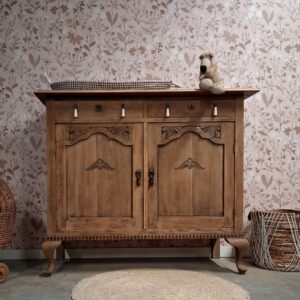 vintage commode hout speelgoedkast babykamer kinderkamer uniek duurzaam