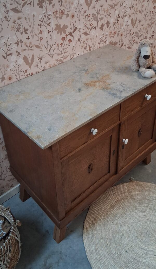 WhatsApp Image 2025-08-26 at 21.50.28 (4) Vintage houten commode met marmerenblad dressoir 'Anna'