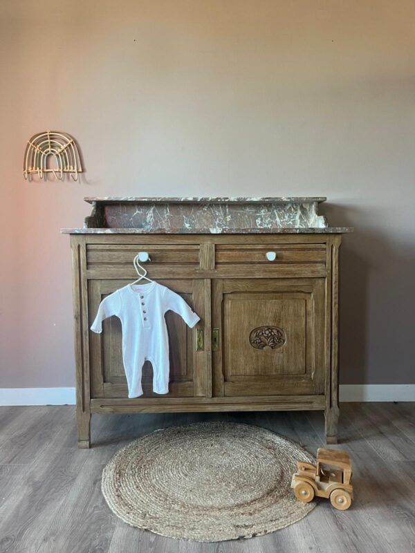 WhatsApp Image 2025-09-06 at 11.59.45 Belgisch vintage commode houtkleur met marmeren blad