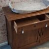 Commode marmer babykamer vintage kinderkamer dressoir hout uniek slaapkamer