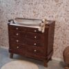Franse Vintage Commode Met lades en Wit Marmeren Blad