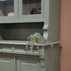 vintage brocante buffetkast servierskast woonkamerkast olijfgroen vitrinekast