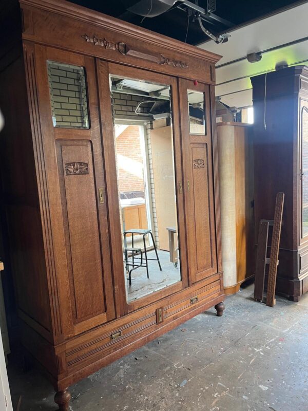 Demontabele vintage spiegelkast houtkleur