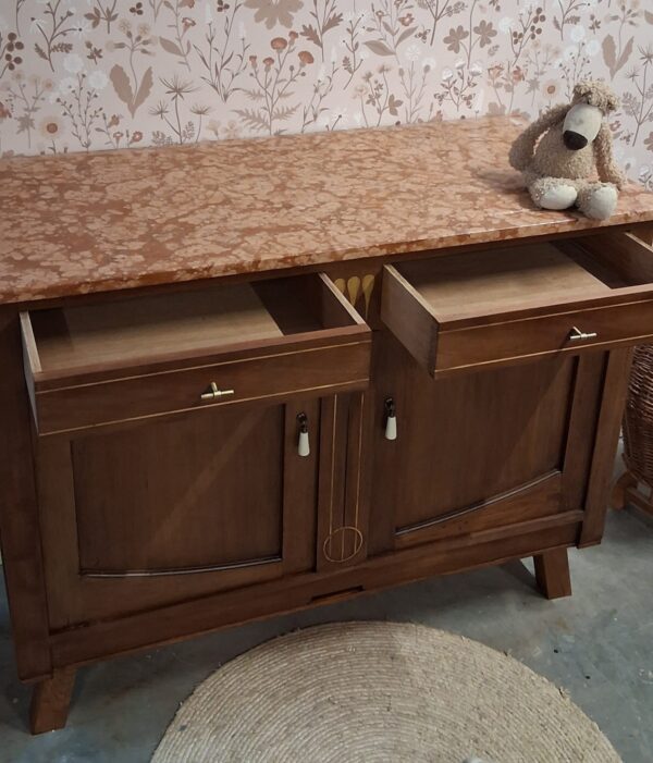 Vintage commode met marmerenblad