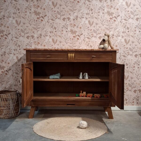 Vintage commode met marmerenblad