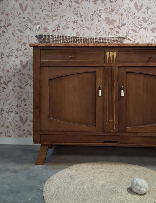 Vintage commode met marmerenblad