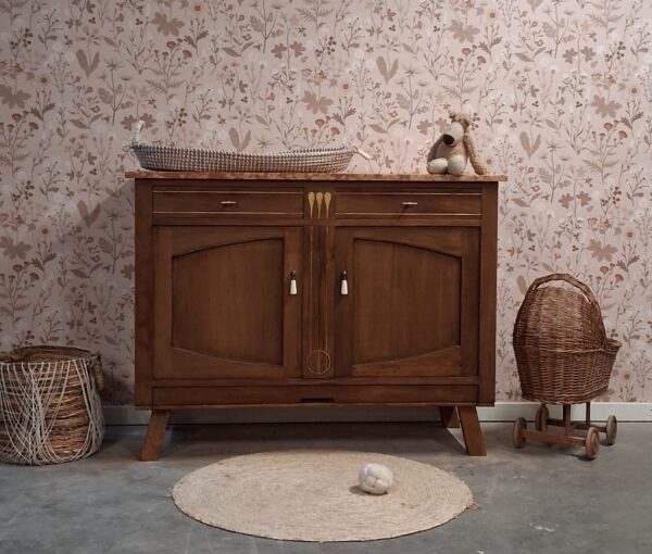 Vintage commode met wit marmerenblad