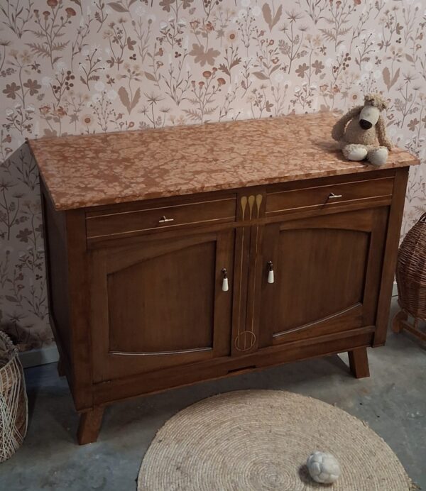 Vintage commode met marmerenblad