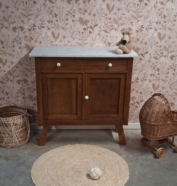 Vintage commode met wit marmerenblad