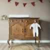 vintage commode babykamer, vintage kast kinderkamer