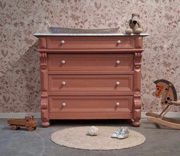 vintage commode babykamer kinderkamer meidenkamer baby zwanger uniek duurzaam jongenskamer marmerenblad
