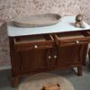 WhatsApp Image 2026-01-16 at 23.26.47 (3) Vintage houtkleur commode met wit marmerenblad