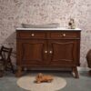 WhatsApp Image 2026-01-16 at 23.26.47 (4) Vintage houtkleur commode met wit marmerenblad