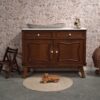 WhatsApp Image 2026-01-16 at 23.26.47 (5) Vintage houtkleur commode met wit marmerenblad