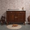 WhatsApp Image 2026-01-16 at 23.26.47 (6) Vintage houtkleur commode met wit marmerenblad