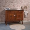 Vintage houten commode met wit marmerenblad dressoir 'Vince'