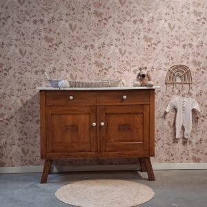 WhatsApp Image 2026-02-06 at 16.17.10 Vintage houten commode met wit marmerenblad dressoir 'Vince'