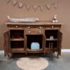 vintage commode babykamer, vintage kast kinderkamer