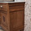 Vintage houtkleur commode met wit marmerenblad