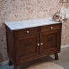 WhatsApp Image 2026-03-13 at 23.07.46 Vintage houtkleur commode met wit marmerenblad
