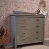 Vintage ladekast commode babykamer halkast groen duurzaam uniek kinderkamer