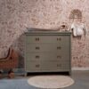 Vintage ladekast commode babykamer halkast groen duurzaam uniek kinderkamer