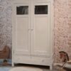Vintage demontabele tweedeurs kledingkast in een kleur naar keuze