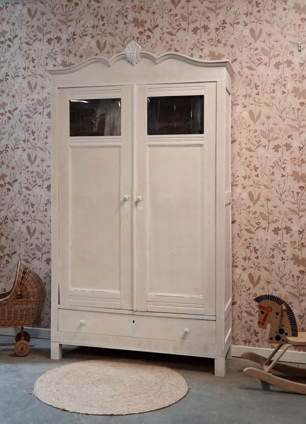Vintage demontabele tweedeurs kledingkast in een kleur naar keuze