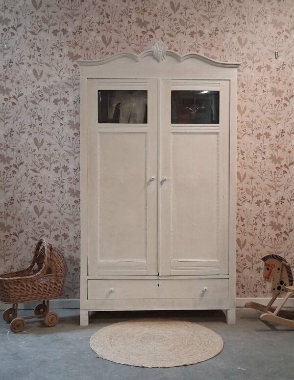 Vintage demontabele tweedeurs kledingkast in een kleur naar keuze