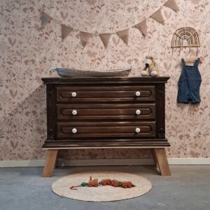 vintage commode babykamer, vintage kast kinderkamer