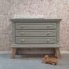 Vintage commode houtkleur/badkamermeubel